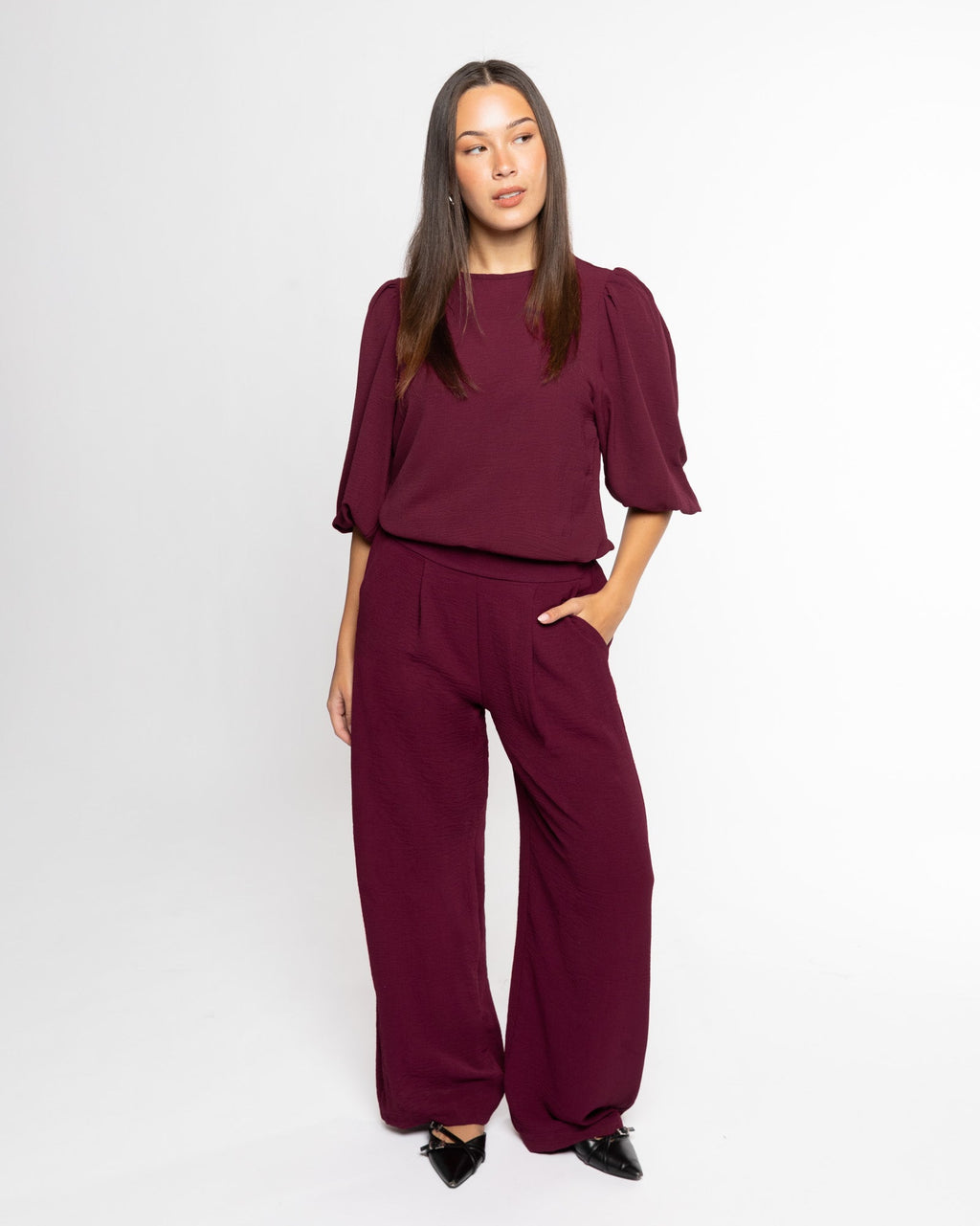 JULIE PANTALON PETITE BURGUNDY