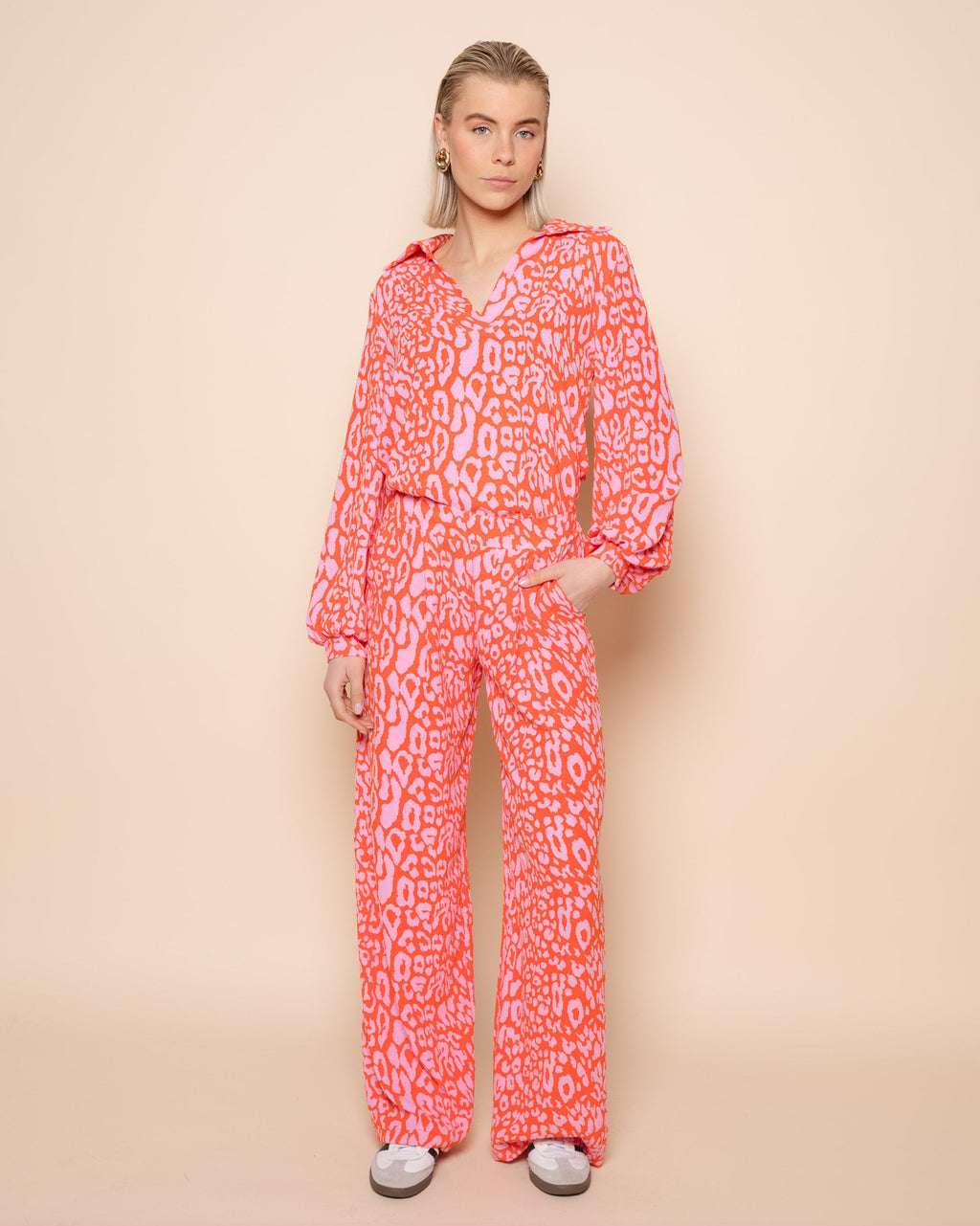 JULIE LEOPARD PANTALON PETITE ORANGE
