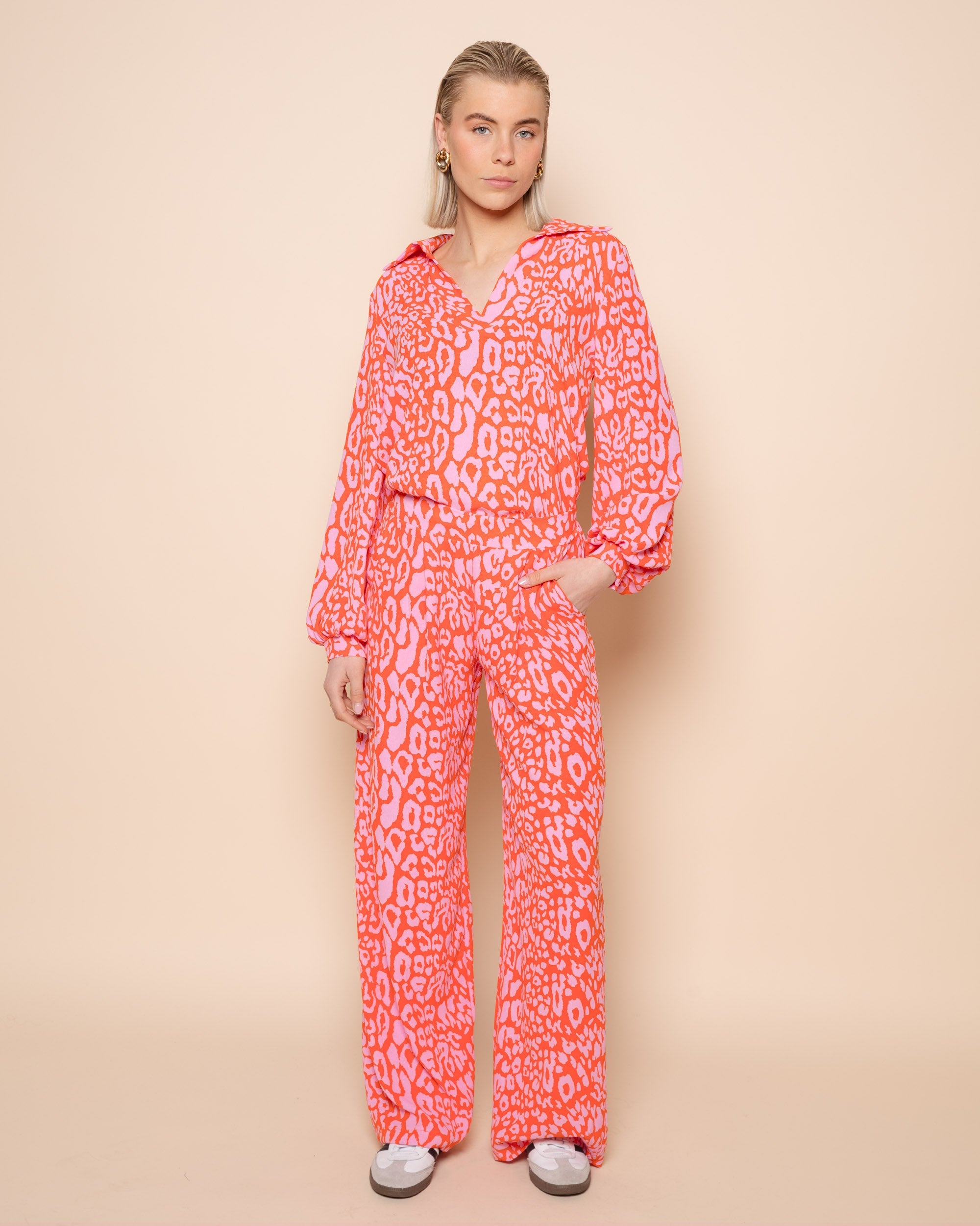 JULIE LEOPARD PANTALON PETITE ORANGE