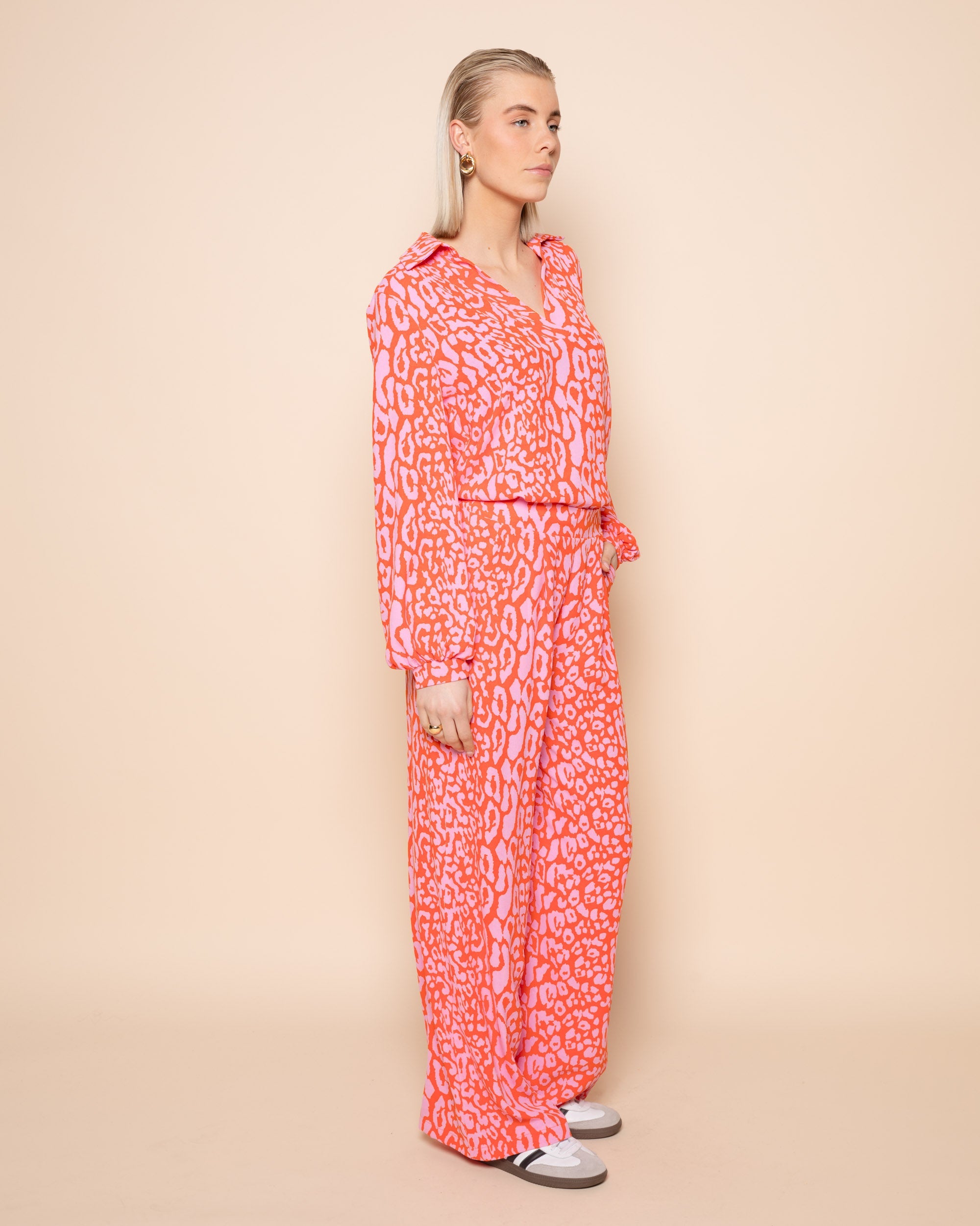 JULIE LEOPARD PANTALON PETITE ORANGE
