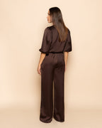 JULIE SATIN PANTALON PETITE BROWN
