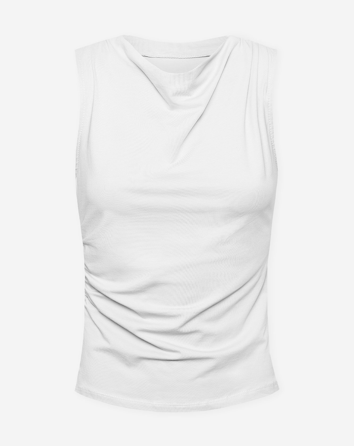 TAMAR DRAPED TOP WHITE