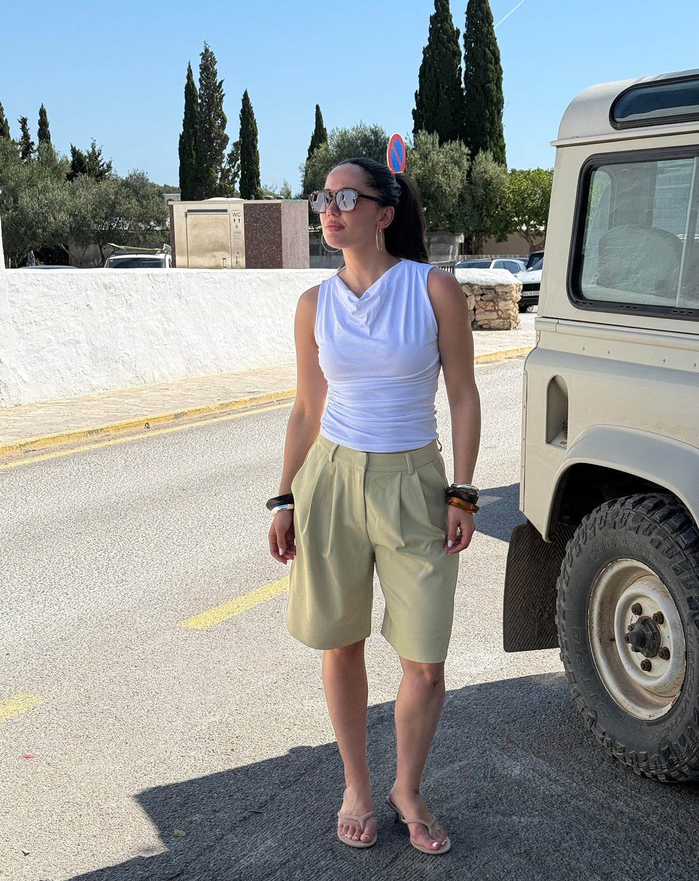 TAMAR DRAPED TOP WHITE