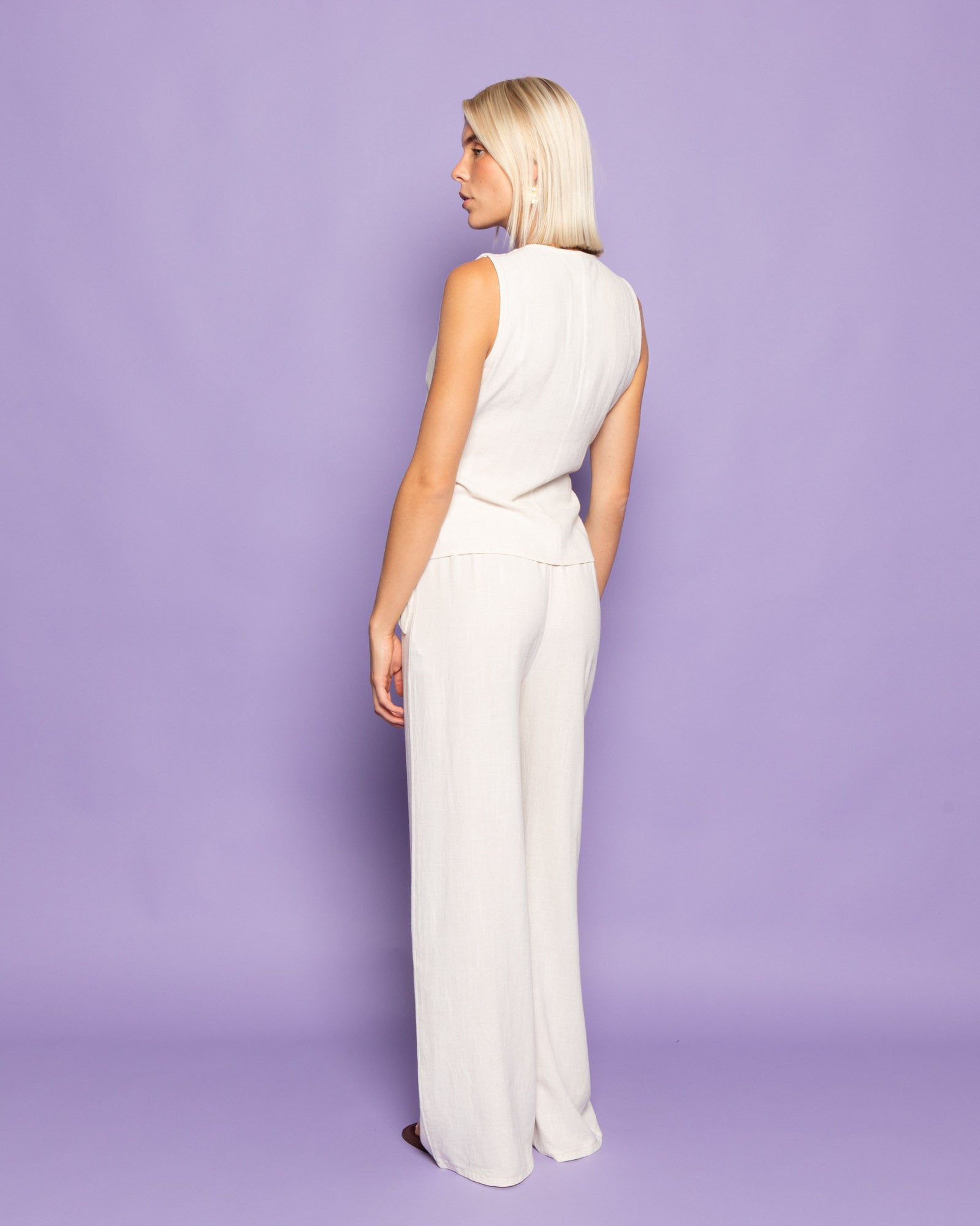 LINDE STRAIGHT LEG PANTS PETITE BEIGE