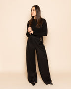 PHOEBE BUCKLE STRAIGHT LEG PANTALON PETITE BLACK