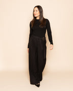 PHOEBE BUCKLE STRAIGHT LEG PANTALON PETITE BLACK