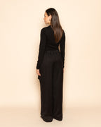 PHOEBE BUCKLE STRAIGHT LEG PANTALON PETITE BLACK