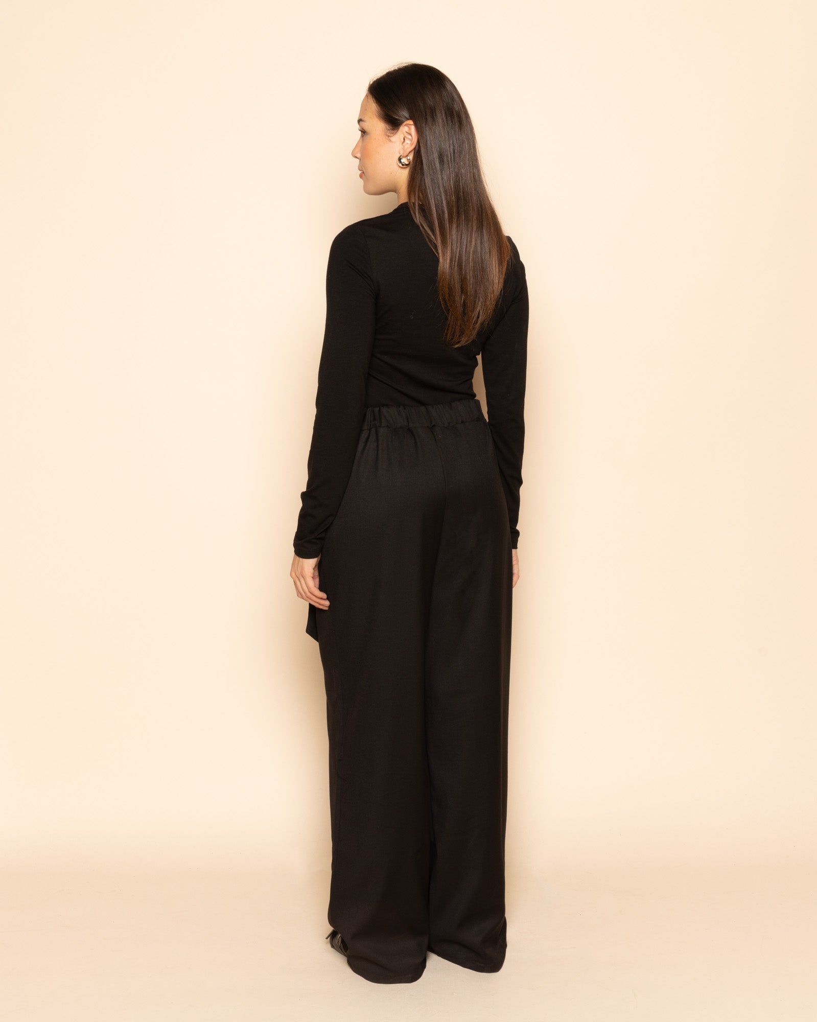 PHOEBE BUCKLE STRAIGHT LEG PANTALON PETITE BLACK