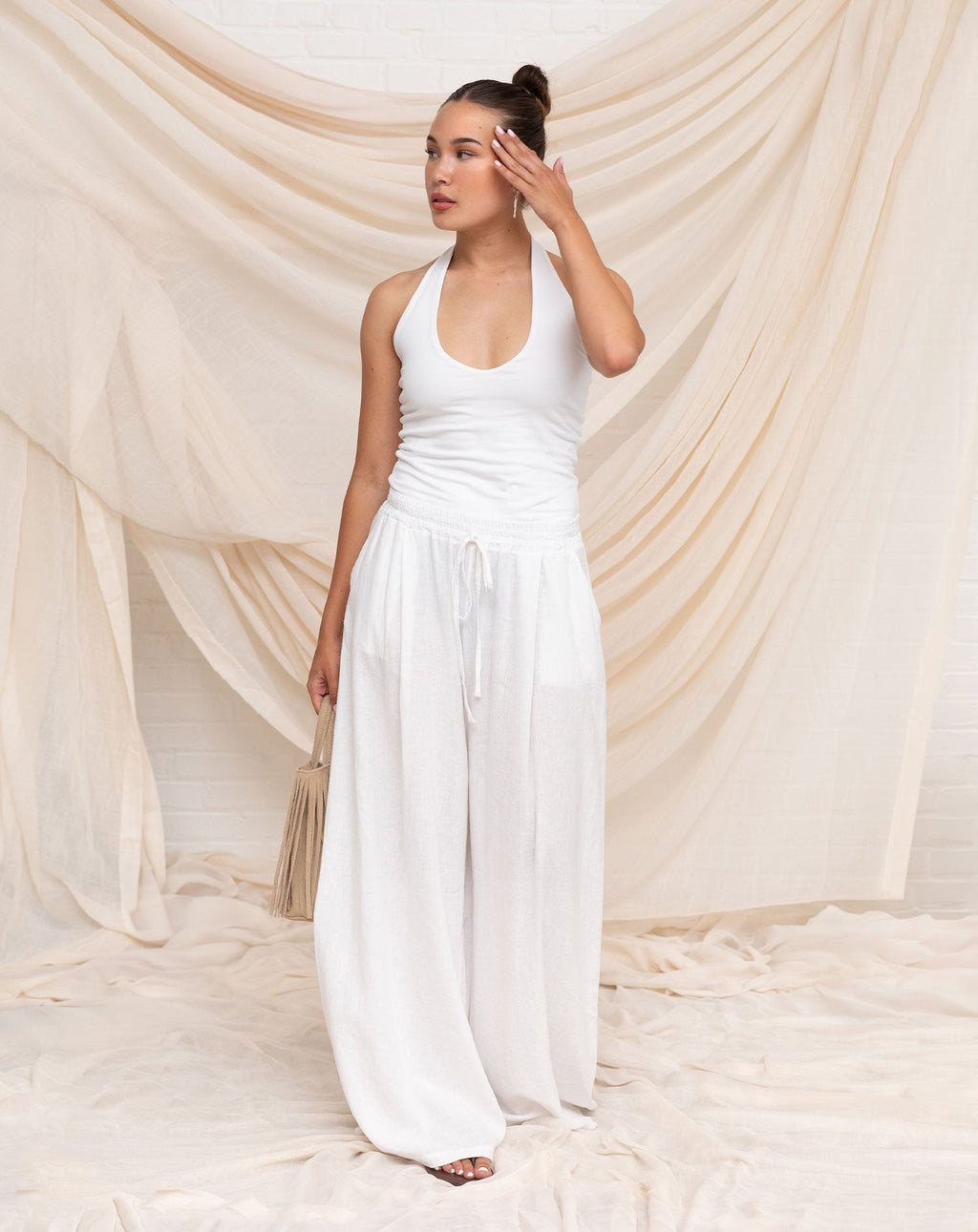 TAMAR HALTER TOP WHITE