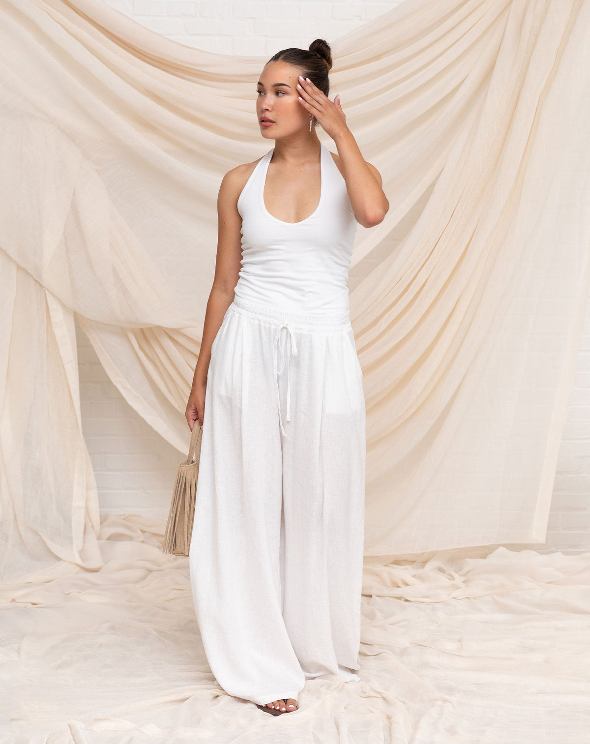 TAMAR HALTER TOP WHITE