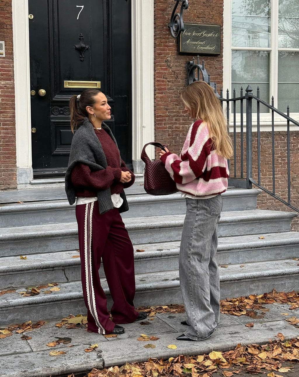 CROCHET TAPE PANTALON PETITE BURGUNDY