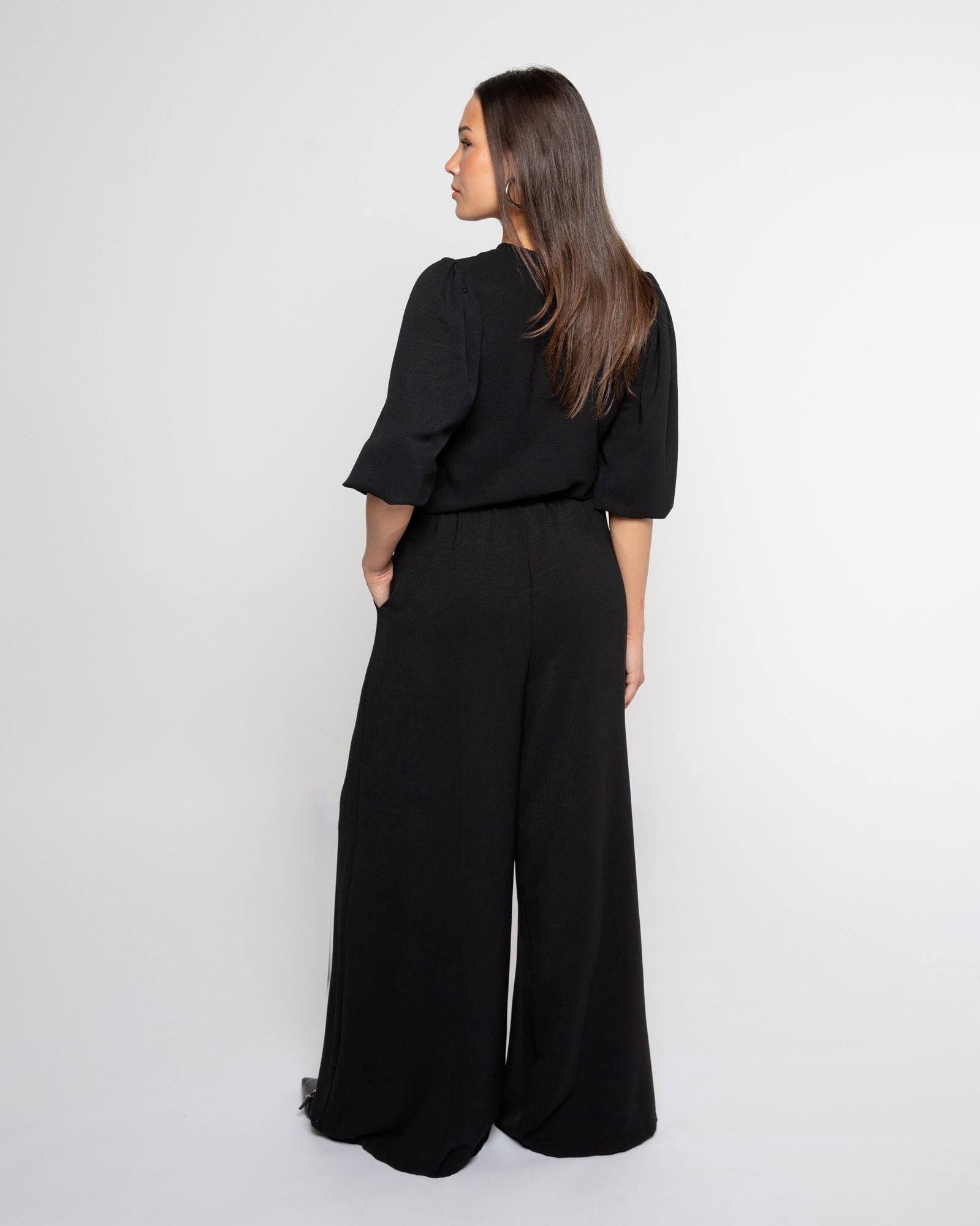 JULIE WIDE LEG PANTALON PETITE BLACK
