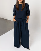 JULIE WIDE LEG PANTALON PETITE NAVY