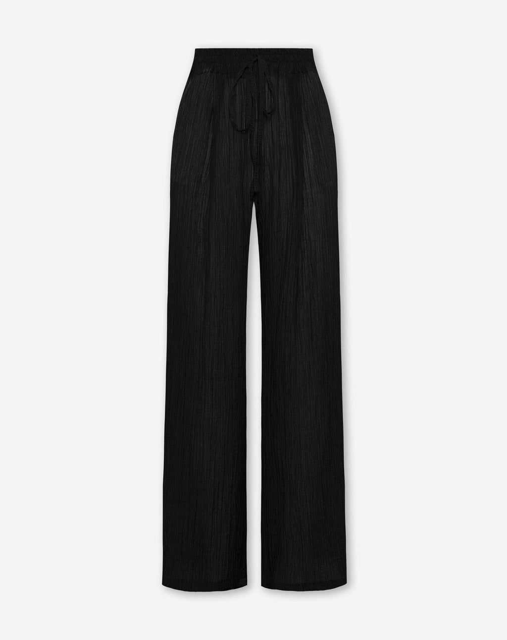 FANCY CHIFFON WIDE LEG PANTS PETITE BLACK
