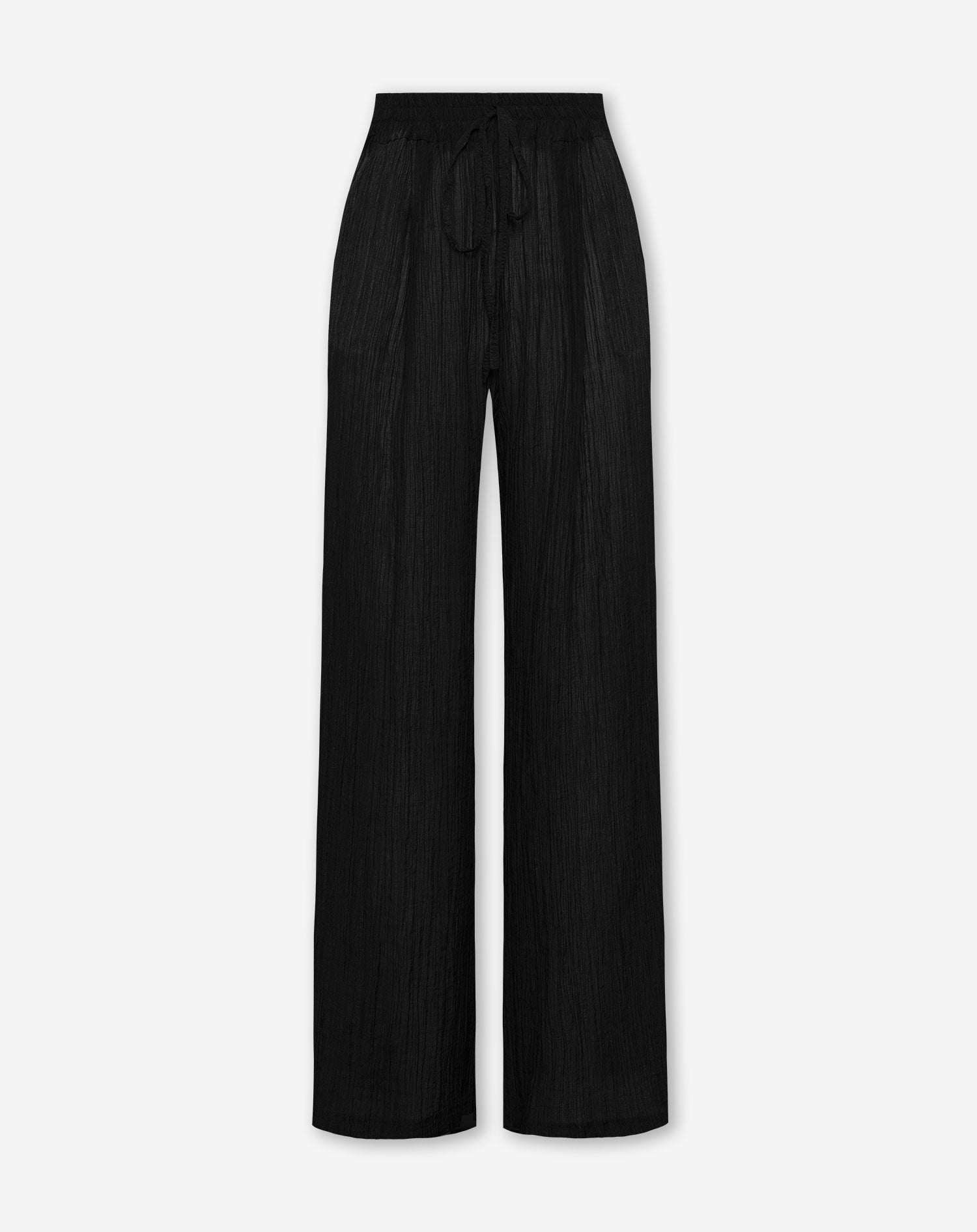 FANCY CHIFFON WIDE LEG PANTS PETITE BLACK