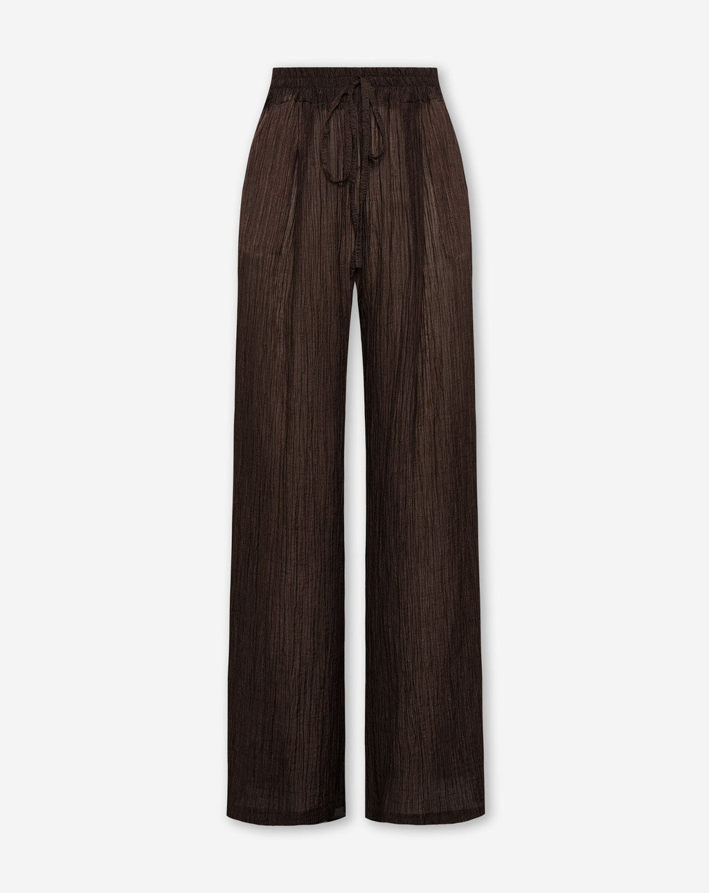 FANCY CHIFFON WIDE LEG PANTS PETITE BROWN