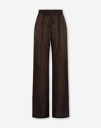 FANCY CHIFFON WIDE LEG PANTS PETITE BROWN