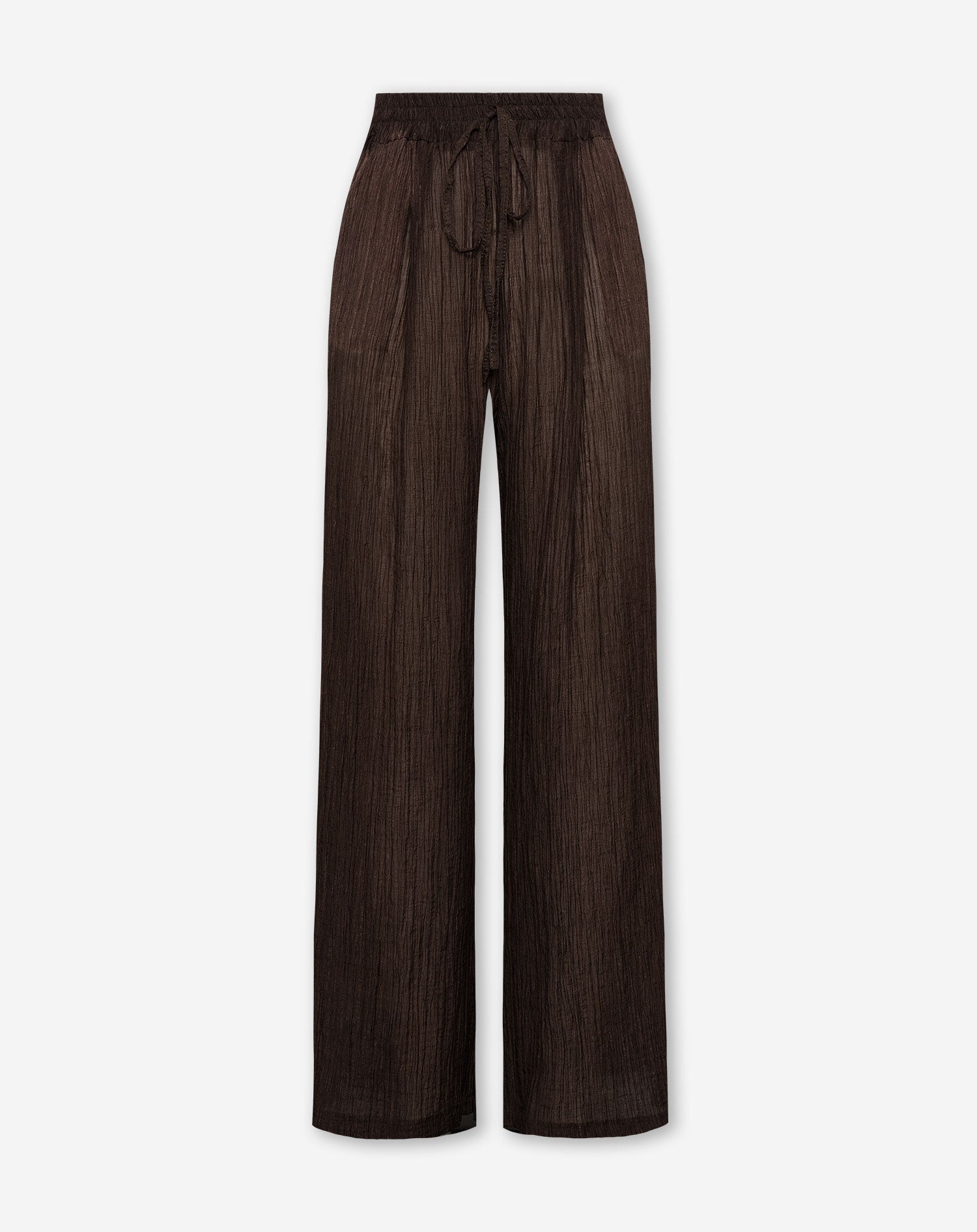 FANCY CHIFFON WIDE LEG PANTS PETITE BROWN