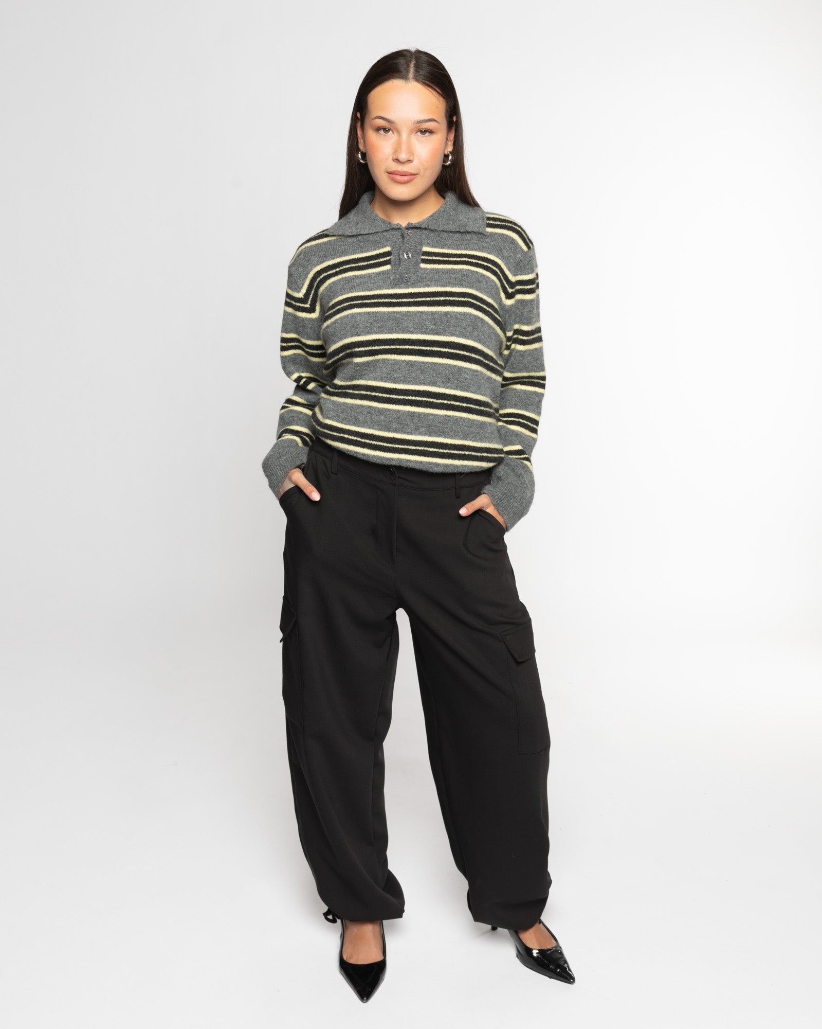 CARGO PANTALON PETITE ZWART
