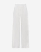 PINSTRIPE LINEN STRAIGHT LEG PANTS PETITE WHITE