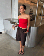 TAMAR STRAPLESS TOP RED