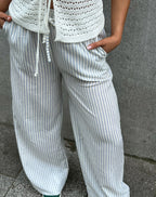 CLARA STRIPE PANTALON PETITE LIGHT BLUE