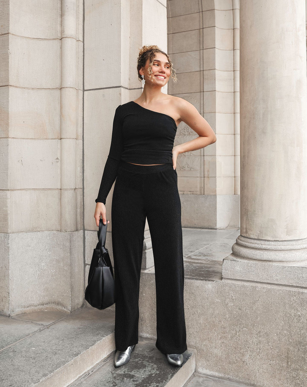 JOANY GLITTER PANTALON PETITE BLACK