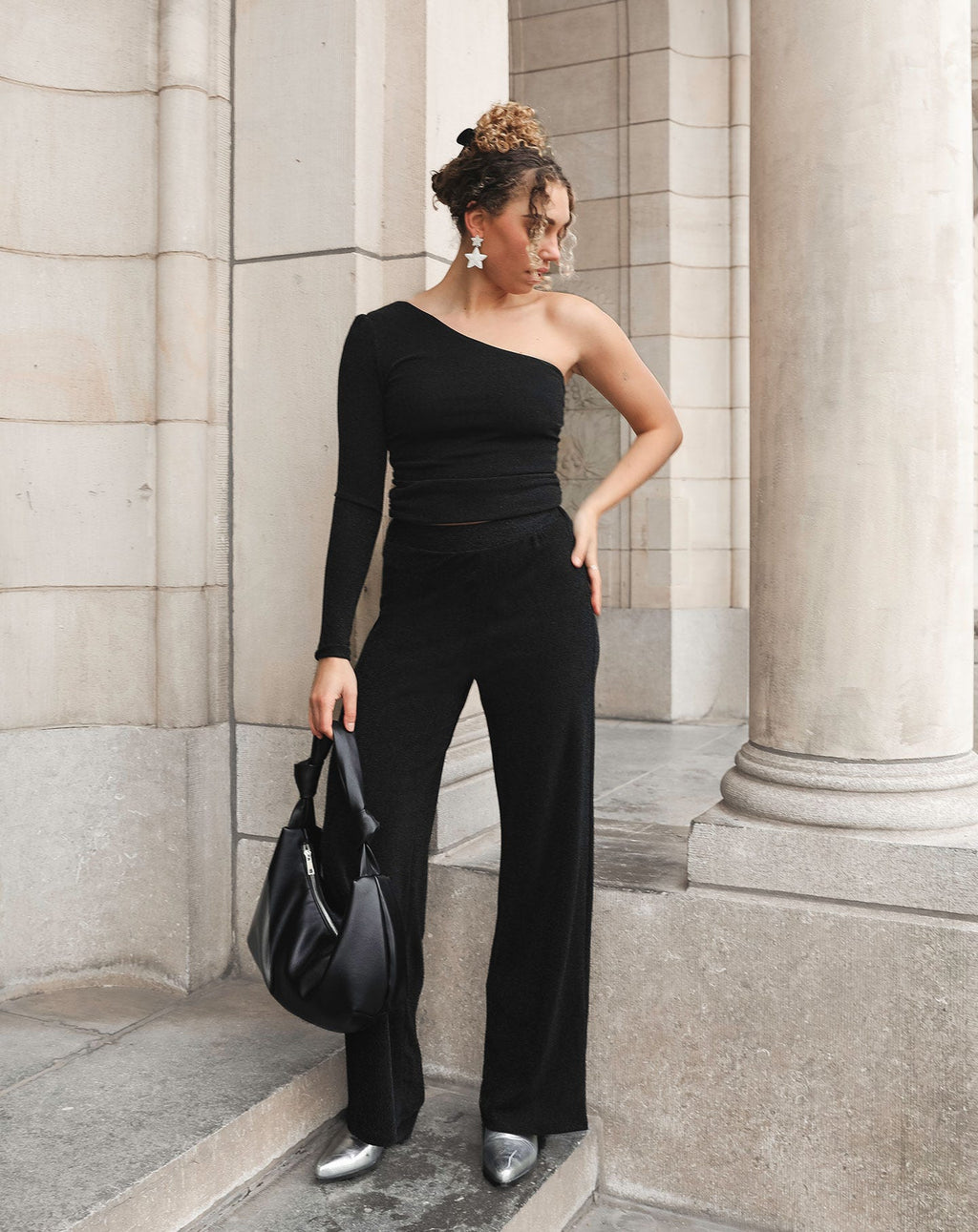 JOANY GLITTER PANTALON PETITE BLACK