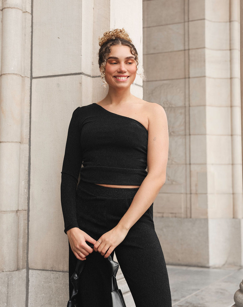 JOANY GLITTER PANTALON PETITE BLACK