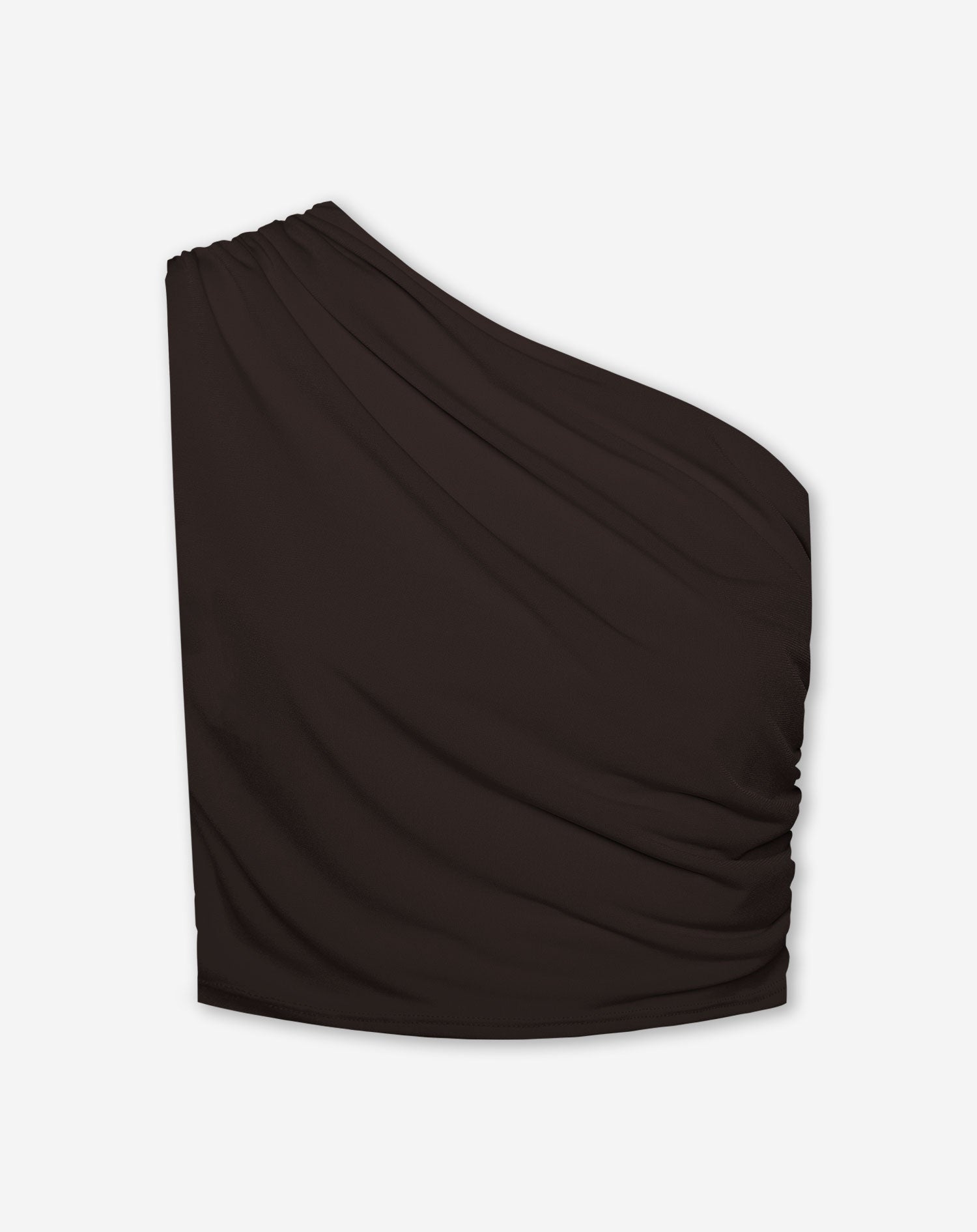 SLEEVELESS RUCHED TOP BROWN