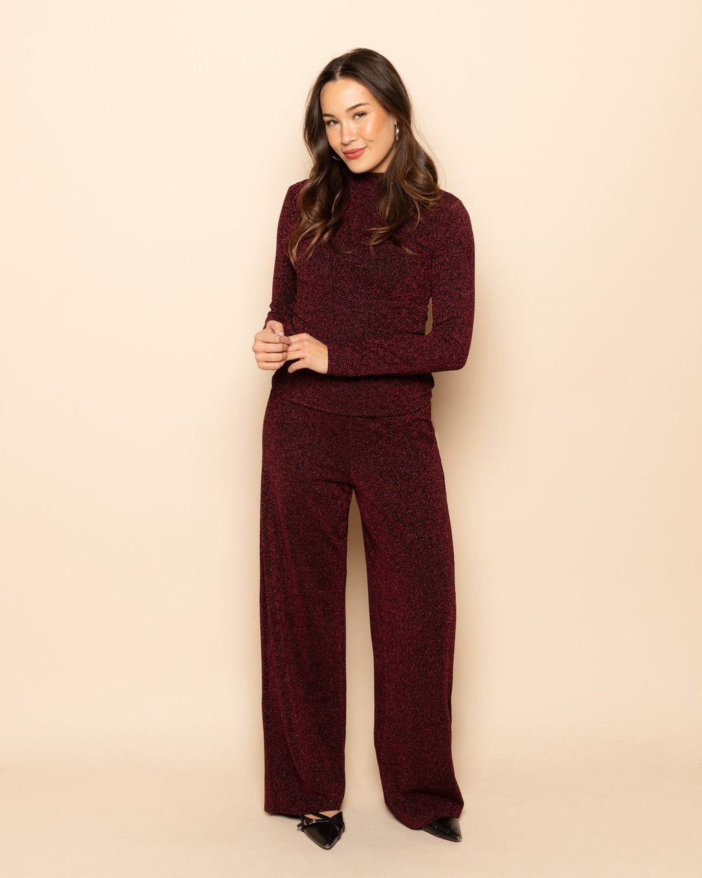 JOANY GLITTER PANTALON PETITE BURGUNDY