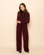 JOANY GLITTER PANTALON PETITE BURGUNDY