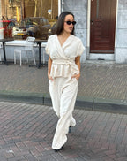 ZAYA VISCOSE STRAIGHT LEG PANTS PETITE BEIGE
