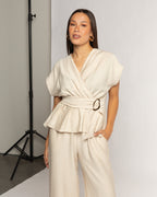 ZAYA VISCOSE STRAIGHT LEG PANTS PETITE BEIGE