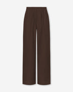 ZAYA VISCOSE STRAIGHT LEG PANTS PETITE DARK BROWN