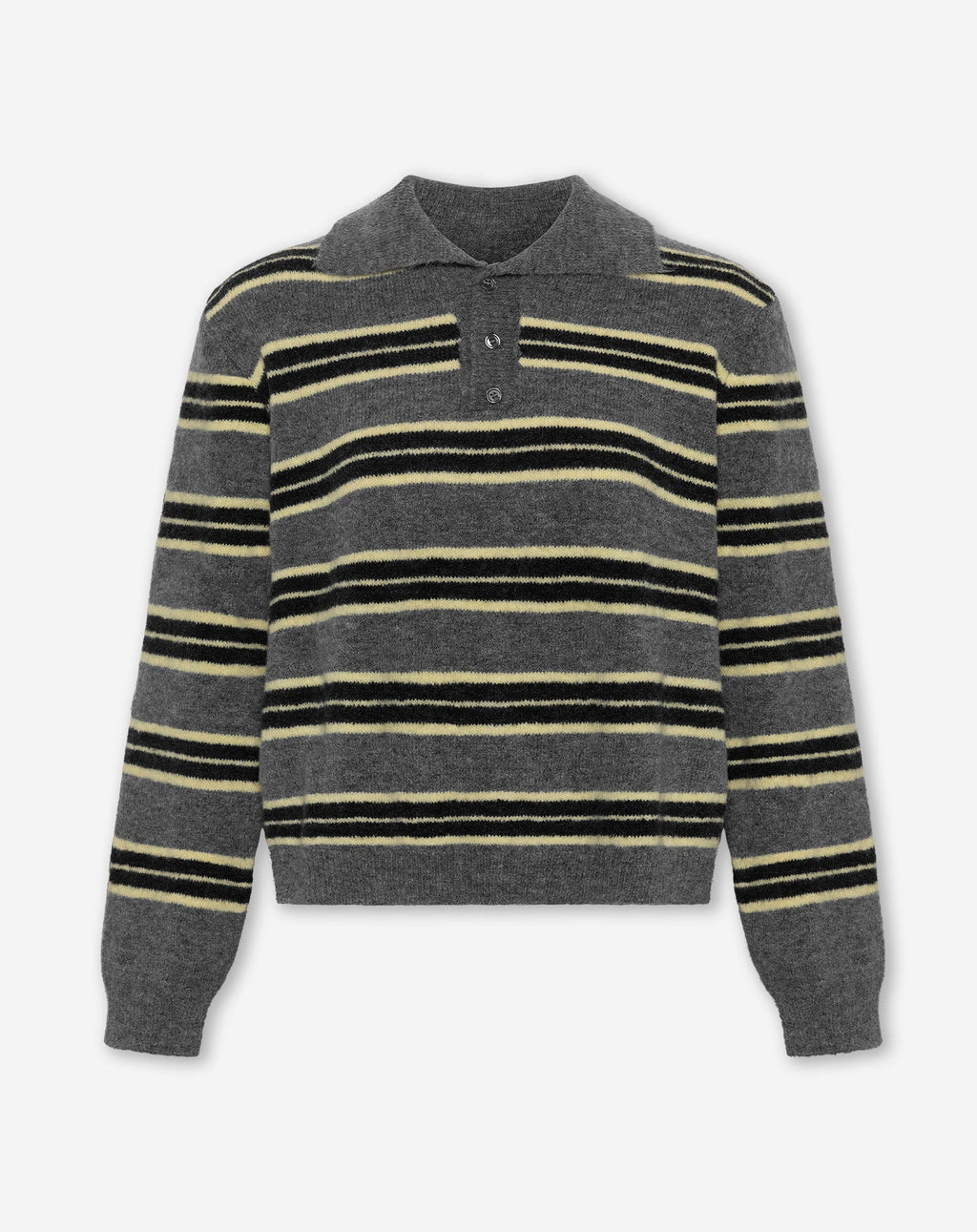 STRIPE KNITTED POLO BUTTER YELLOW