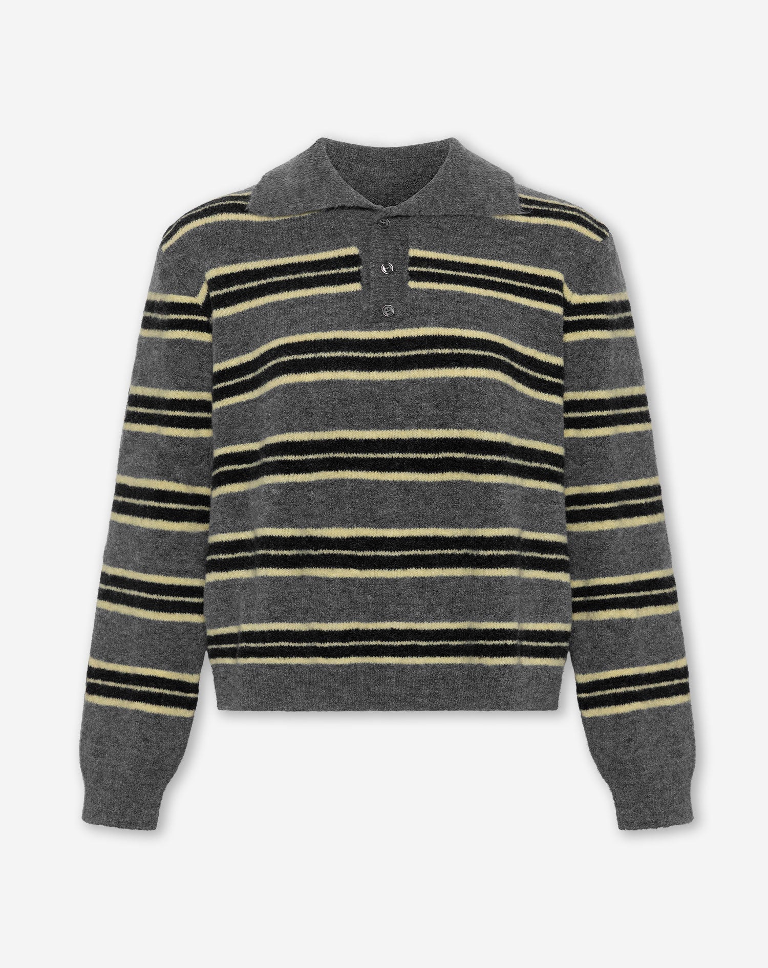 STRIPE KNITTED POLO BUTTER YELLOW