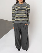 STRIPE KNITTED POLO BUTTER YELLOW