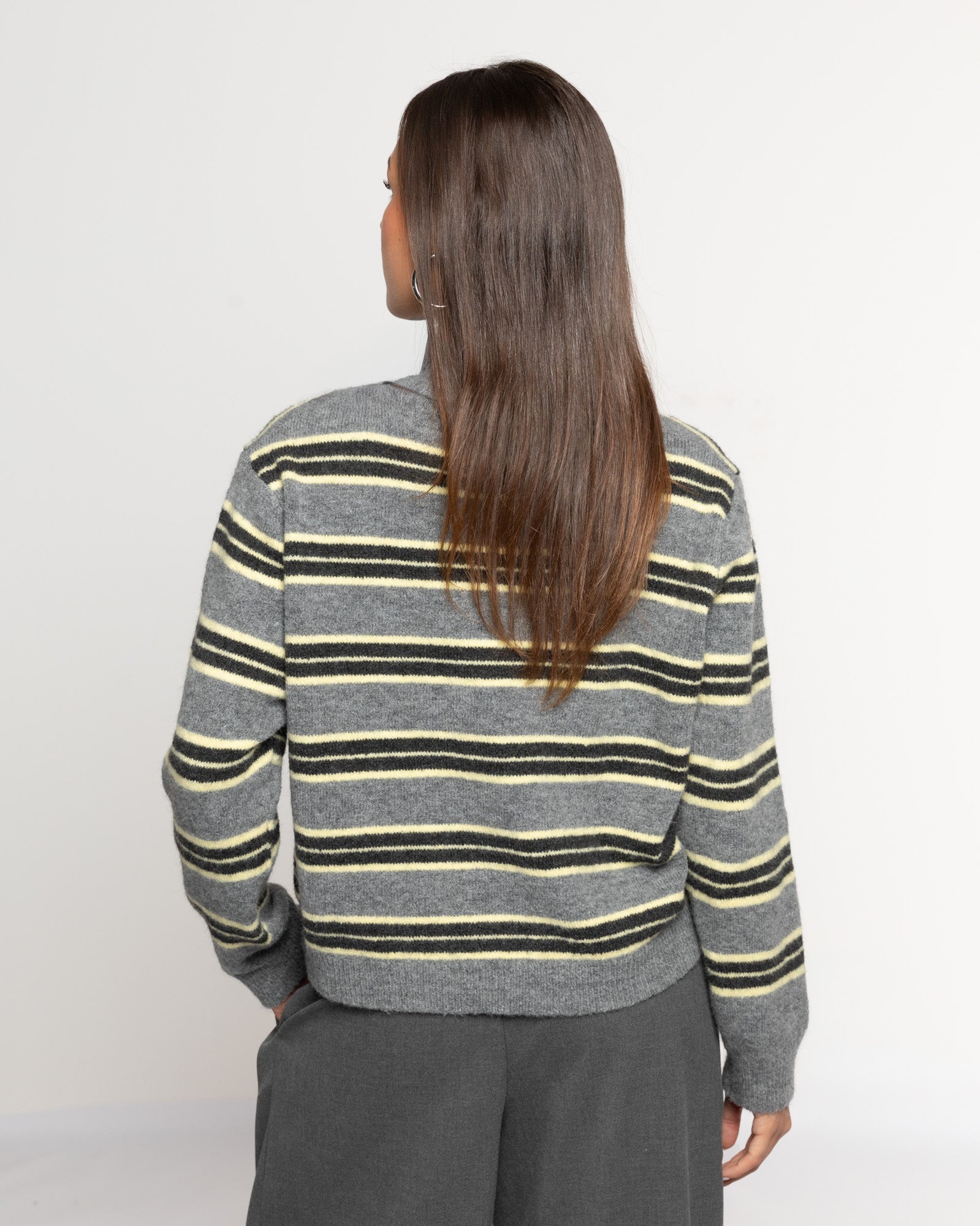 STRIPE KNITTED POLO BUTTER YELLOW
