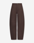BARREL LEG PANTS PETITE DARK BROWN