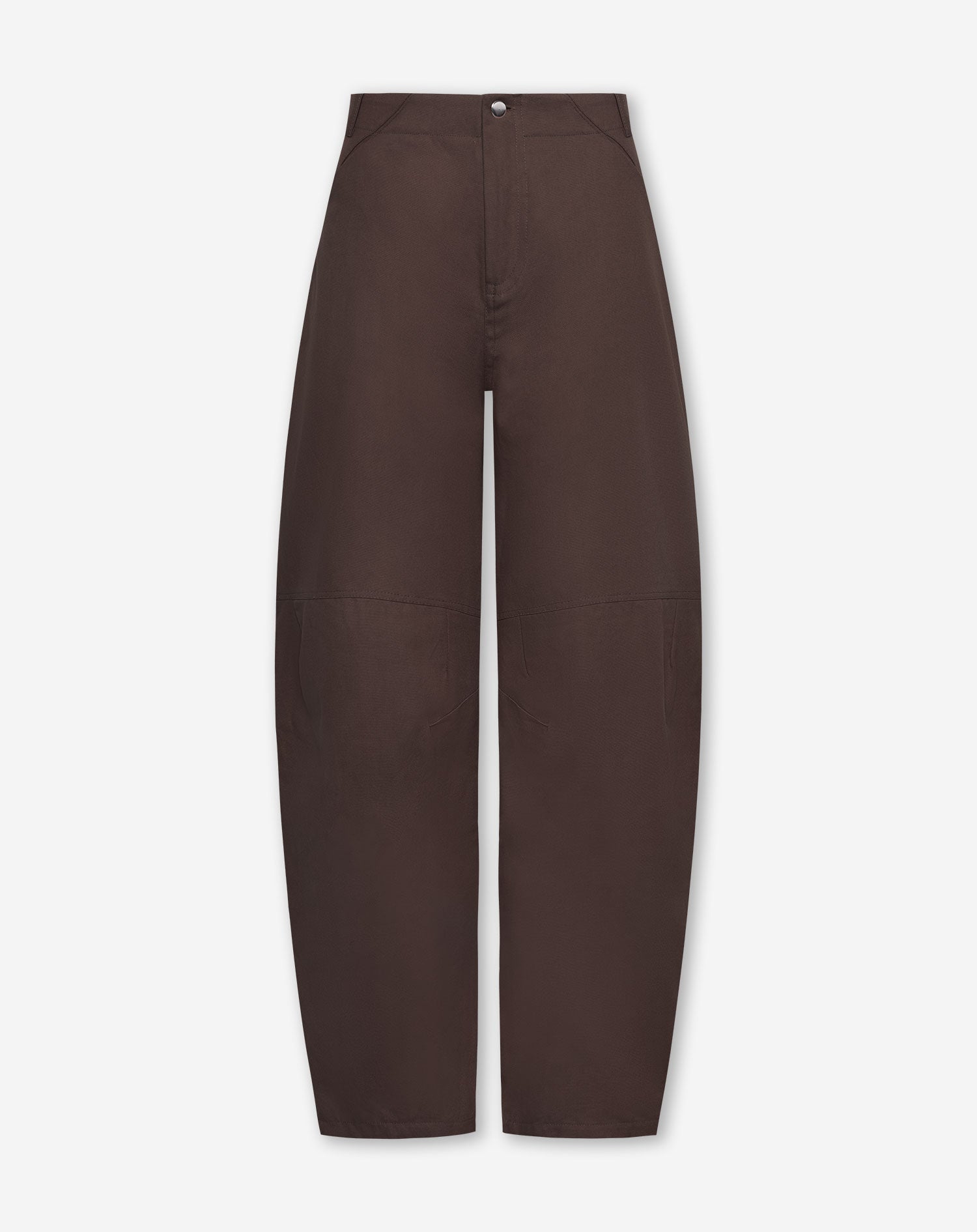 BARREL LEG PANTS PETITE DARK BROWN