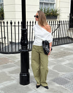 BARREL LEG PANTS PETITE OLIVE