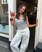 BARREL LEG PANTS PETITE WHITE