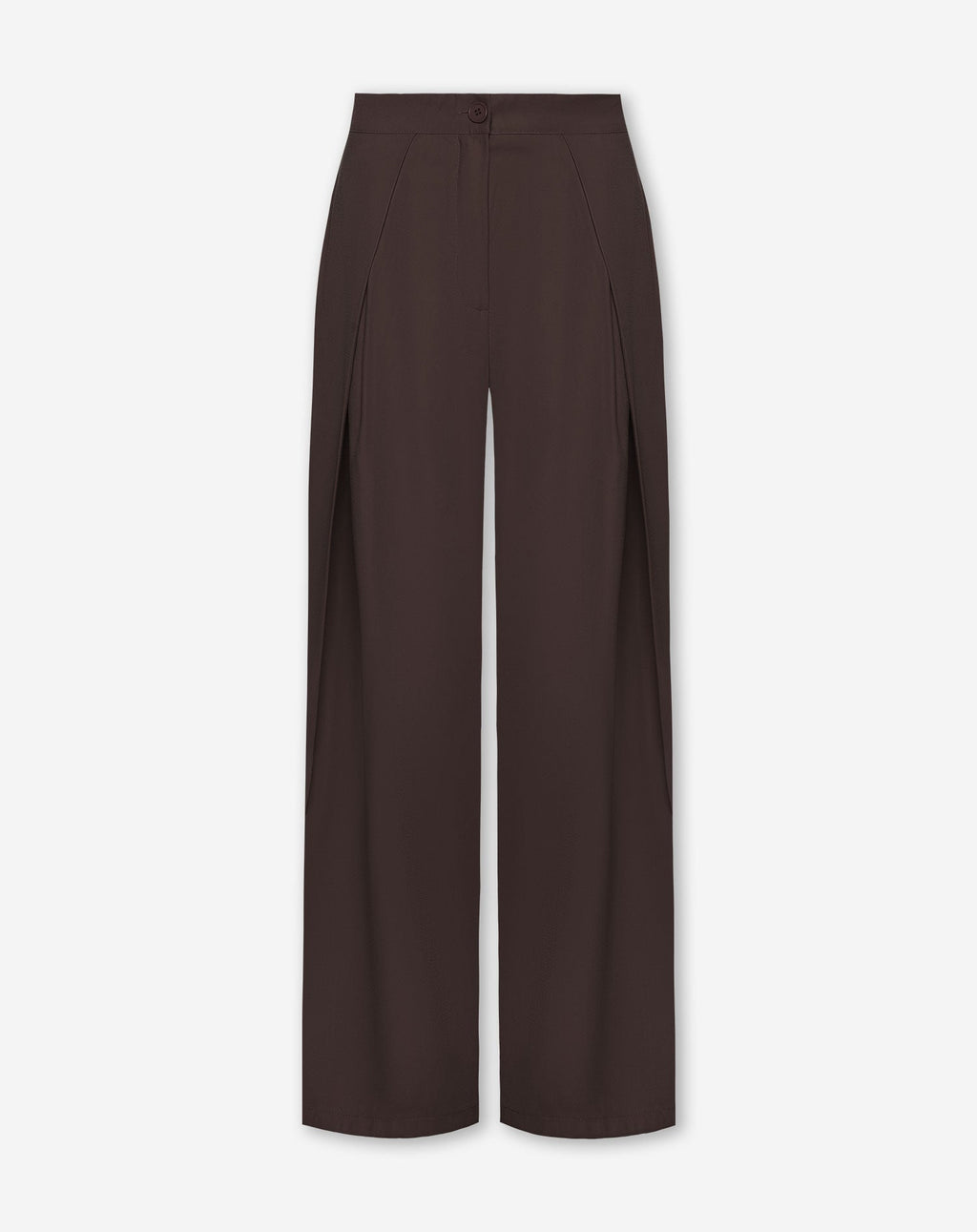SHELLY VISCOSE PLEAT PANTALON PETITE DONKERBRUIN
