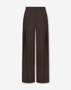 SHELLY VISCOSE PLEAT PANTALON PETITE DONKERBRUIN