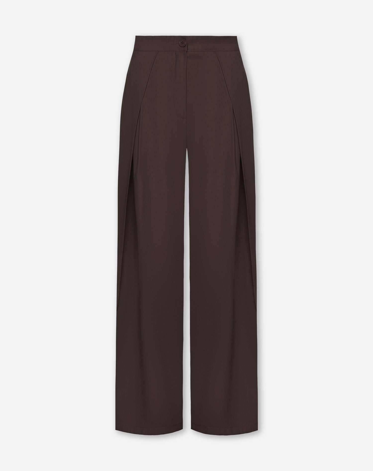 SHELLY VISCOSE PLEAT PANTALON PETITE DONKERBRUIN