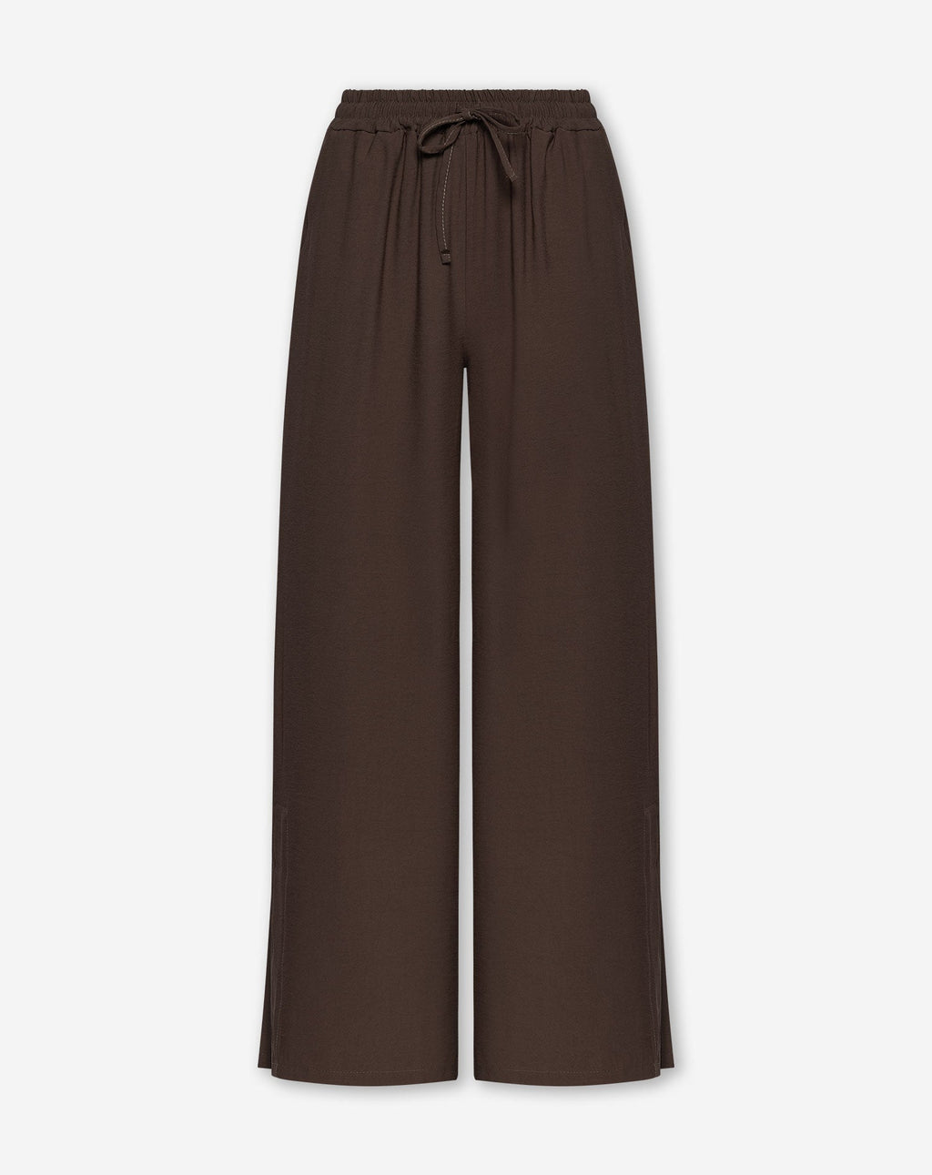 DAVINA VISCOSE SLIT PANTS PETITE BRUIN