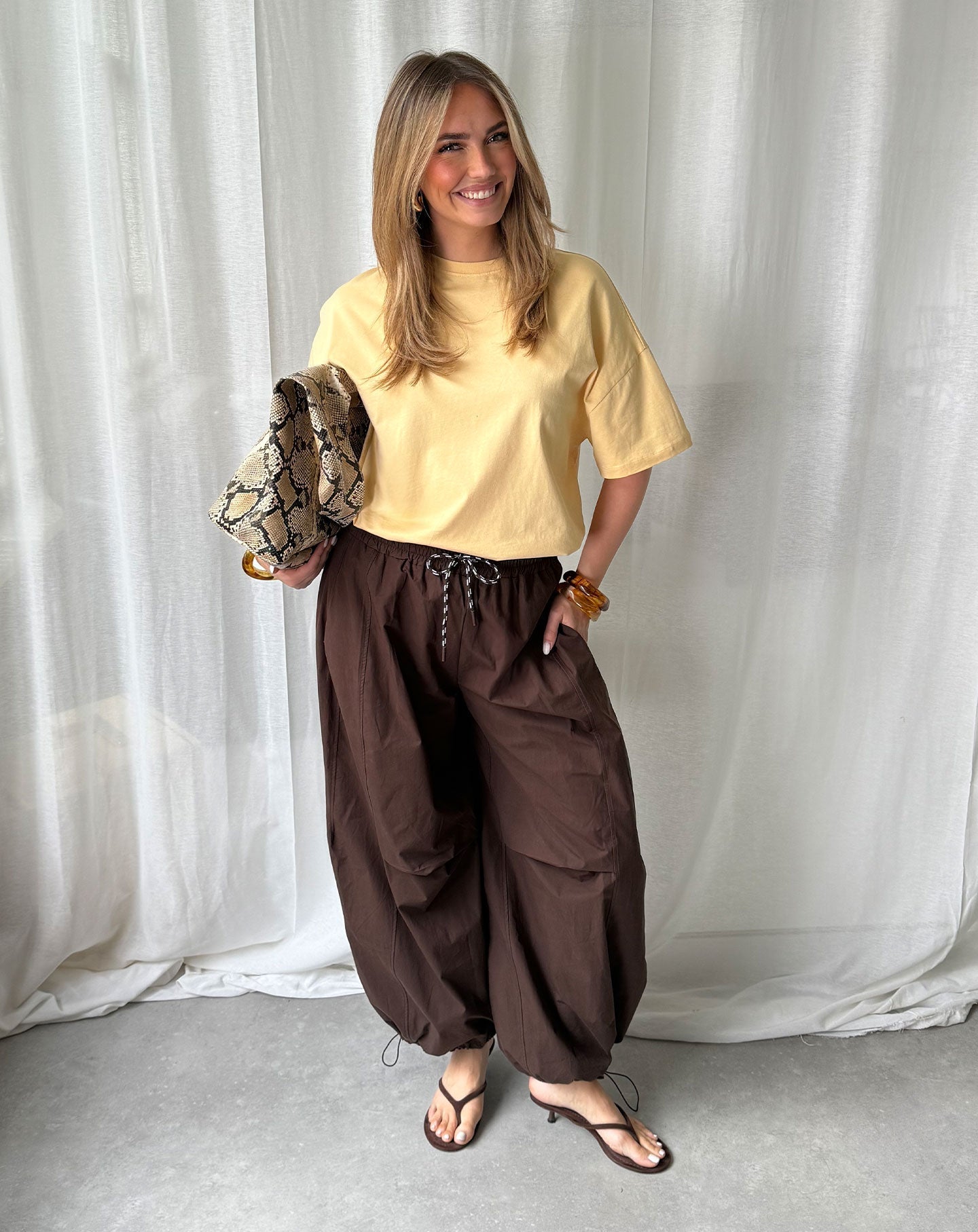 DILARA BALLOON PANTS PETITE BROWN