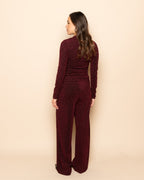 JOANY GLITTER PANTALON PETITE BURGUNDY