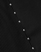 SAAR PINSTRIPE STUD PANTALON PETITE BLACK